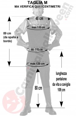 Misure costume medievale nero Sceriffo di Nottingham taglia M