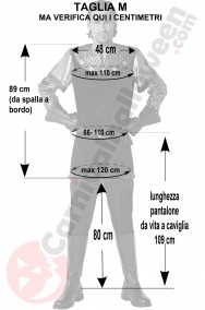 Misure costume medievale nero Sceriffo di Nottingham taglia M