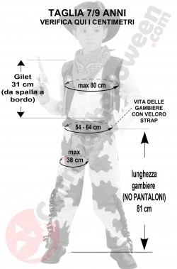Misure costume di carnevale bambino cowboy