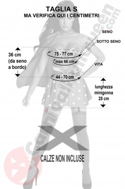 Misure costume di Wonder Woman taglia S
