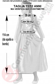 Misure del costume di Elsa di Frozen taglia 11 12 anni