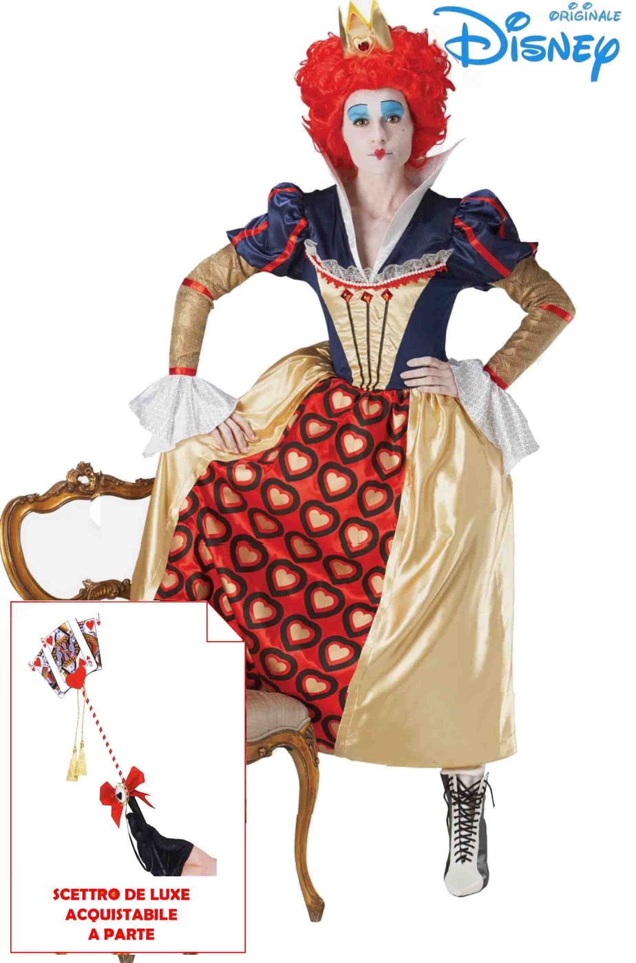 Costume Regina Di Cuori Originale Disney Dal Film Il Cappellaio Matto