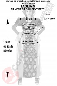 Misure del costume da Regina di Cuori Disney di Alice nel Paese delle Meraviglie