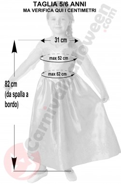 Misure Costume Bambina di Frozen taglia 5 6 anni