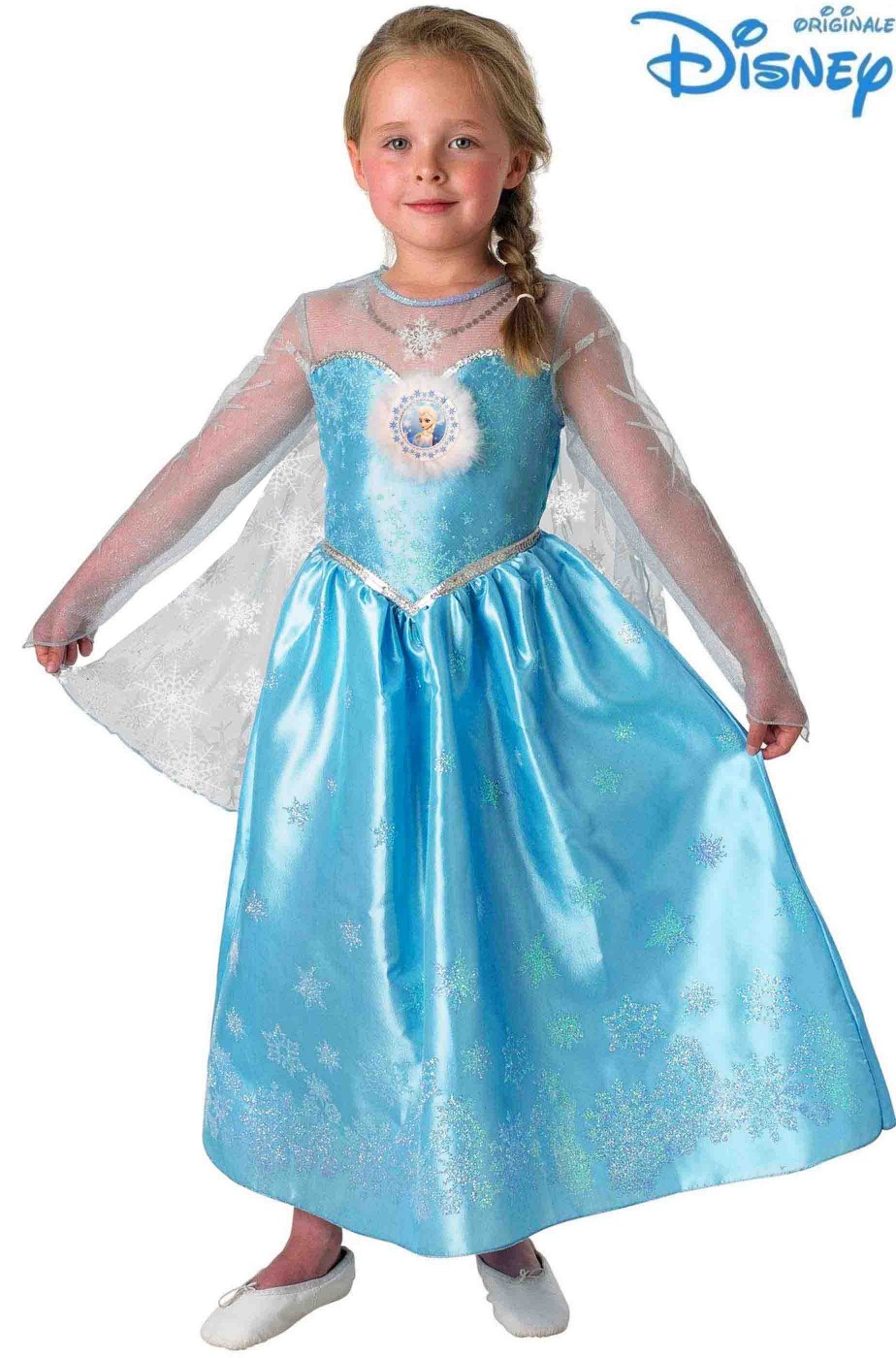 Costume di Elsa di Frozen bambina con mantello Regina dei ghiacci