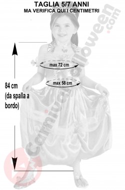 Misure costume di carnevale bambina di Belle taglia 5 7 anni