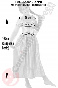 Misure del costume di Rapunzel Disney Bambina taglia 7 9 anni