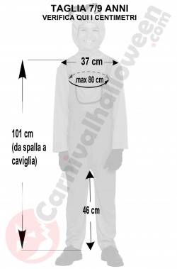 Misure del Costume dei Minions bambino imitazione taglia 7 9 anni