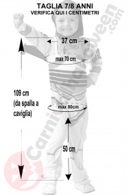 Misure del costume di Buzz Lightyear ti Toy Story bambino 7 8 anni