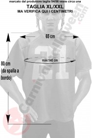 Misure maglia da football americano taglia XL XXL rossa