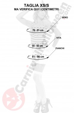Misure costume da marinaia taglia XS S