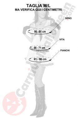 Misure costume da marinaia rosa taglia M L