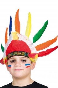 Copricapo indiano pellerossa bambino con 9 piume