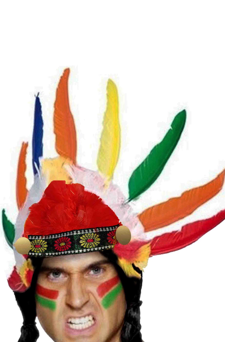 Copricapo con piume da indiano