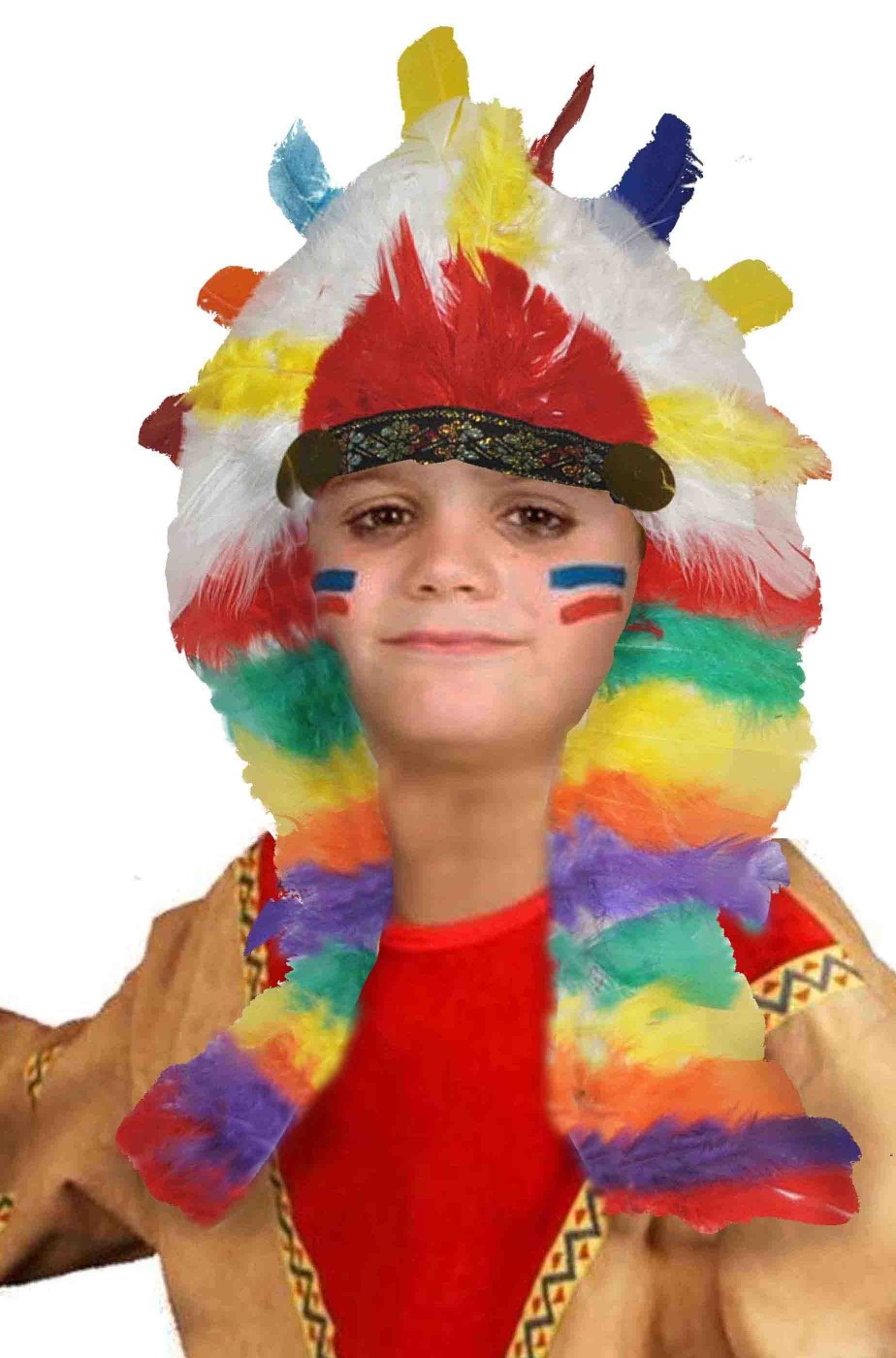 Copricapo di piume da indiano pellerossa bambino