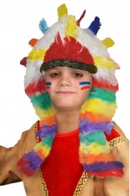 Copricapo di piume da indiano pellerossa bambino