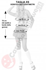 Misure del costume da marinaia spiritosa taglia XS