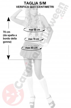 Misure del costume da marinaia spiritosa taglia S M