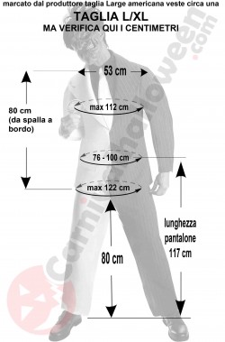 Misure del Costume di Two Faces Batman Il Cavaliere Oscuro taglia L XL