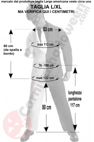Misure del Costume di Two Faces Batman Il Cavaliere Oscuro taglia L XL