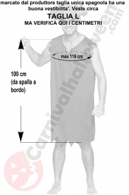 Misure del costume di Barney Rubble economico taglia L