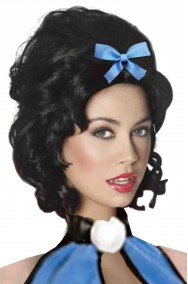 Parrucca acconciatura di Betty Rubble con fiocco azzurro