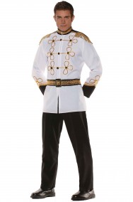 Costume divisa di gala bianca principe azzurro di Cenerentola
