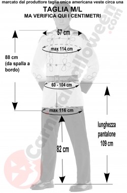 Misure del costume da principe azzurro divisa con giacca bianca