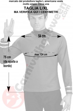 Misure maglia di Spock di Star Trek taglia L XL