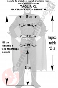 Misure del costume Batman con armatura taglia XL