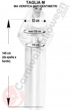 Misure costume da suora bianca taglia M