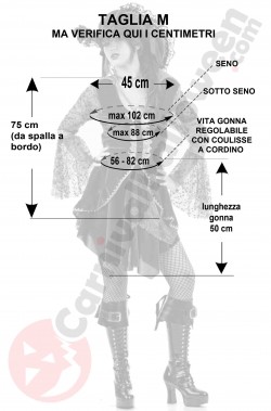 Misure costume da Piratessa taglia M bellissima