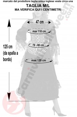 Misure costume da piratessa signora Angelica