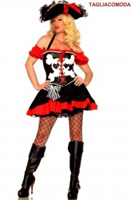 Costume da piratessa donna taglia comoda con teschio