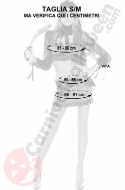 Misure del costume da piratessa donna sexy pancia scoperta