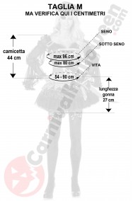 Misure del costume da piratessa corsara nera taglia M