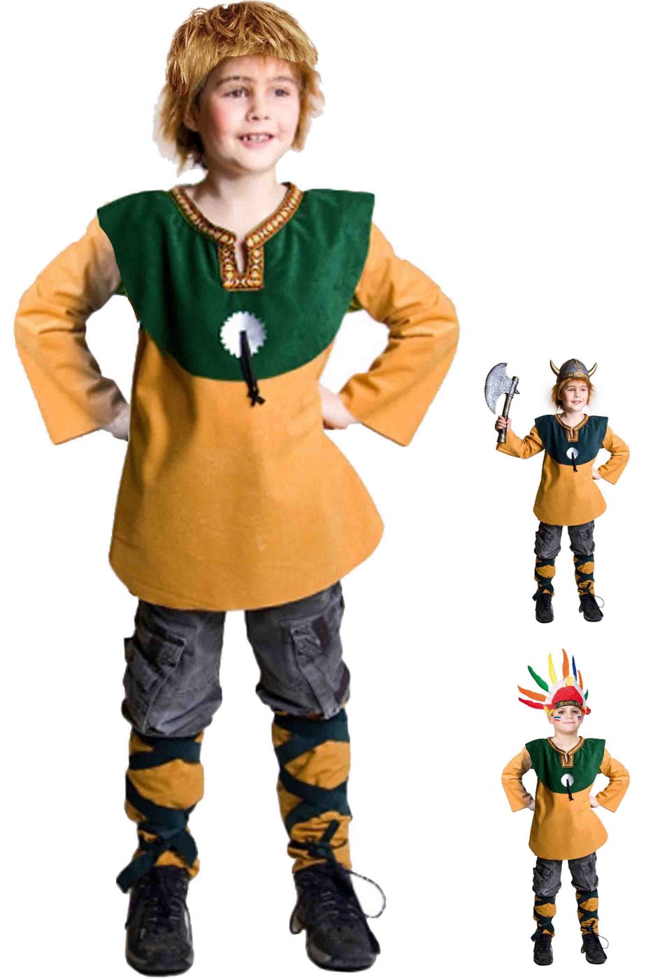 Costume da vichingo o indiano bambino