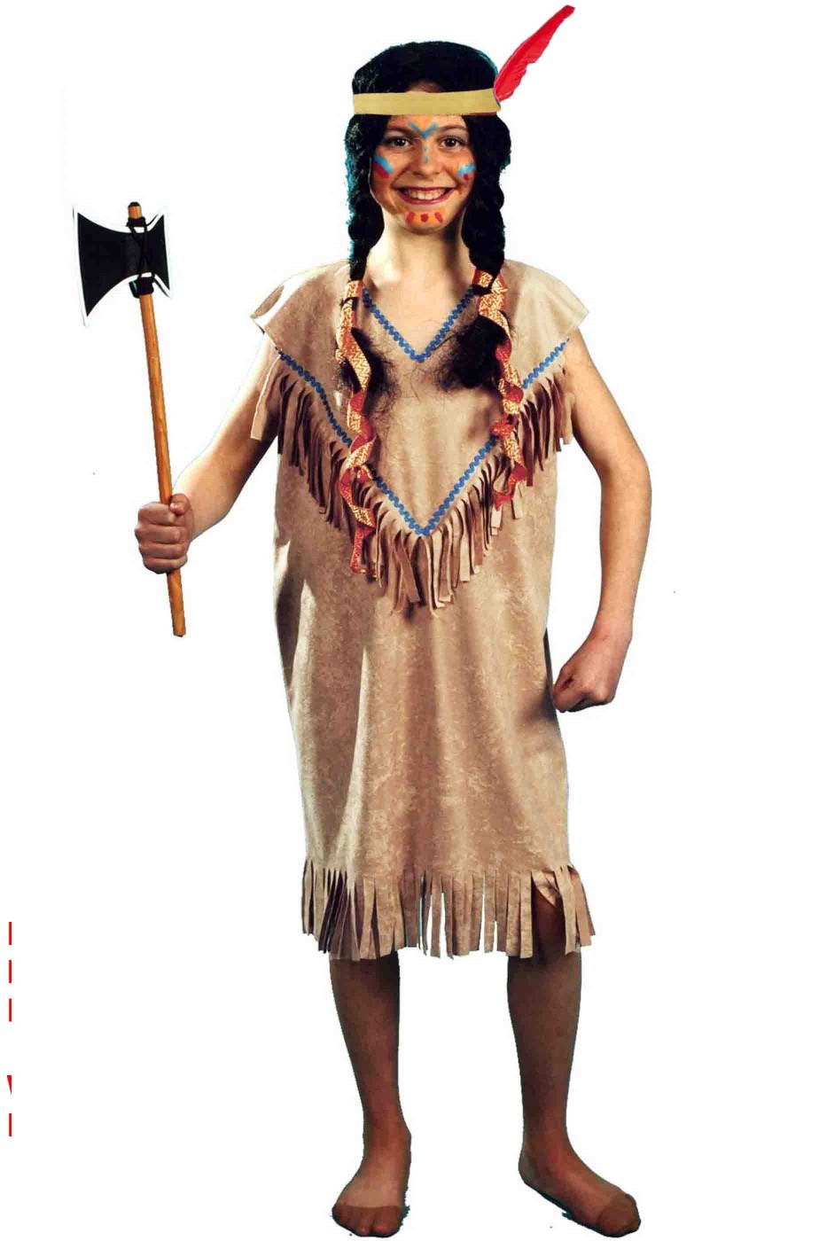 Costume carnevale Bambina Indiana marrone