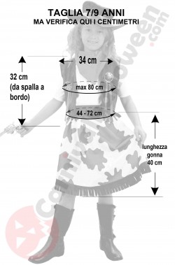Misure costume cowgirl bambina 7 9 anni