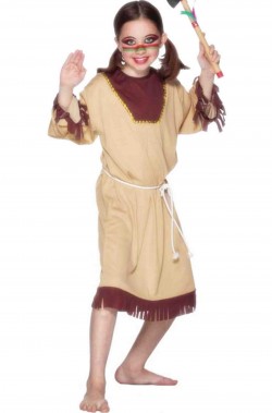 Costume carnevale Bambina indiana economico maniche lunghe