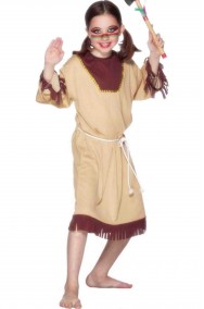 Costume carnevale Bambina indiana economico maniche lunghe
