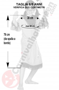 Misure costume carnevale Bambina indiana economico 6 8 anni