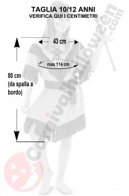 Misure costume di carnevale Bambina Indiana 9 12 anni