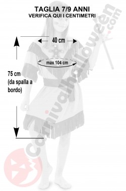 Misure costume di carnevale Bambina Indiana 7 9 anni