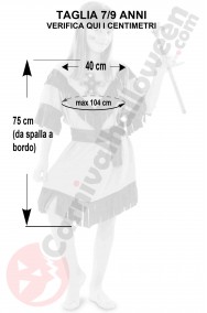 Misure costume di carnevale Bambina Indiana 7 9 anni