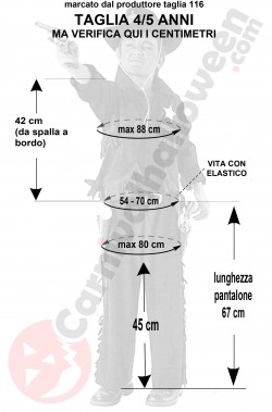 Misure del costume Cowboy bambino taglia 4 5 anni nero