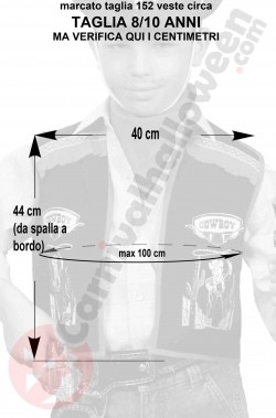 Misure gilet costume cowboy fai da te bambino 8 10 anni