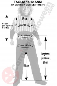 Misure costume da pirata bambino taglia grande 11 12 anni