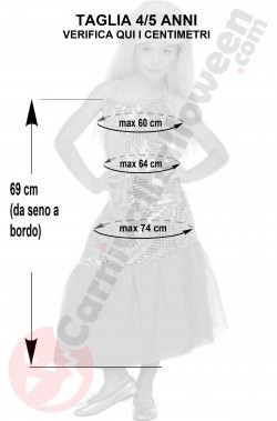 Misure costume bambina Charleston lady gaga 4 5 anni