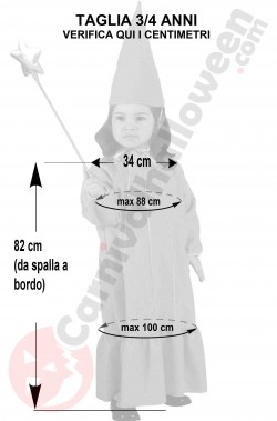 Misure del costume di carnevale da Fatina azzurra 3 4 anni
